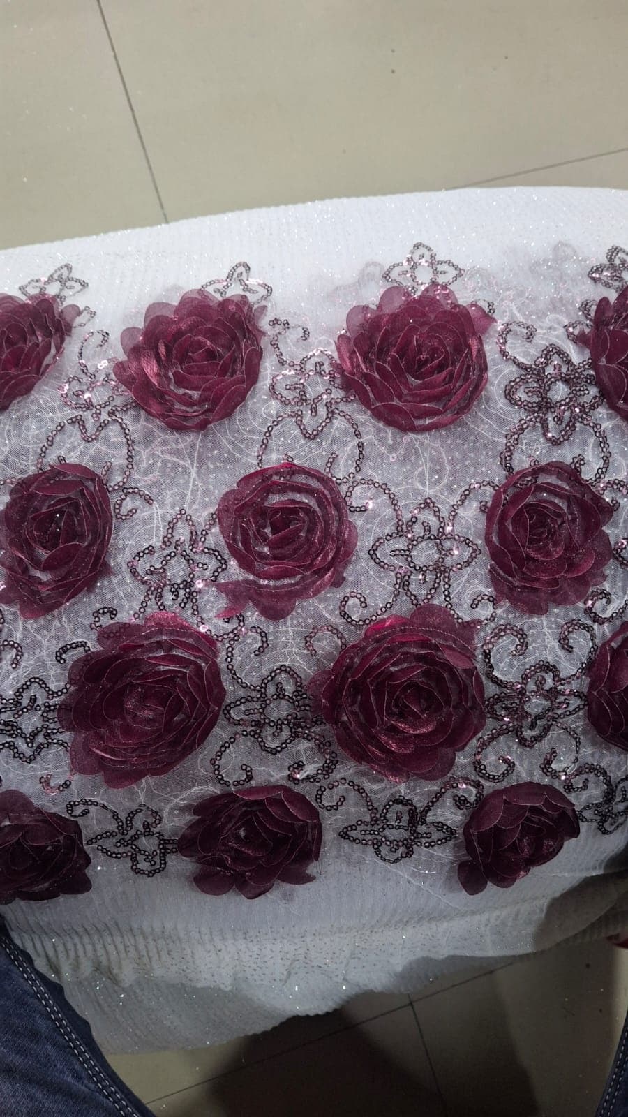 Sequence Embroidery with Flower